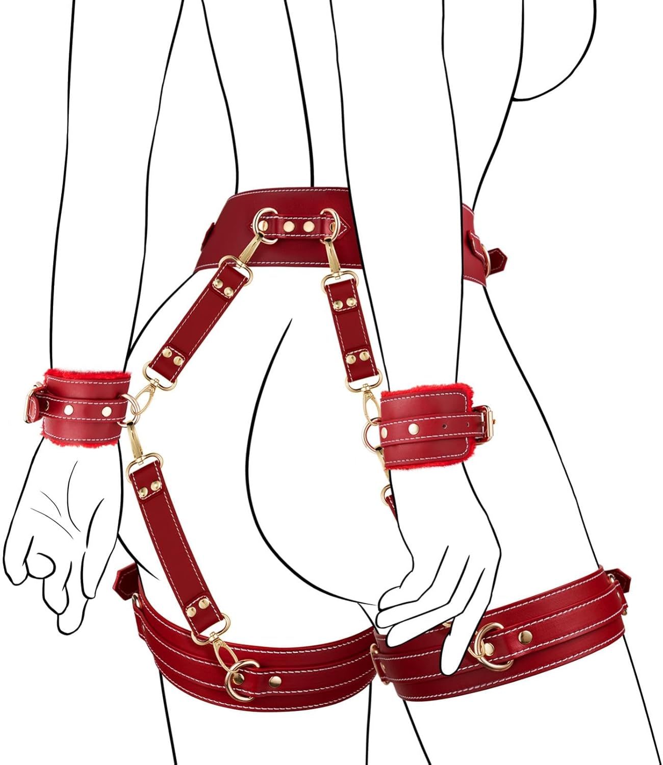 Lori™ – Ensemble de Bondage en Cuir avec Ceintures & Menottes