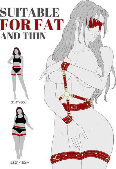Lori™ – Ensemble de Bondage en Cuir avec Ceintures & Menottes