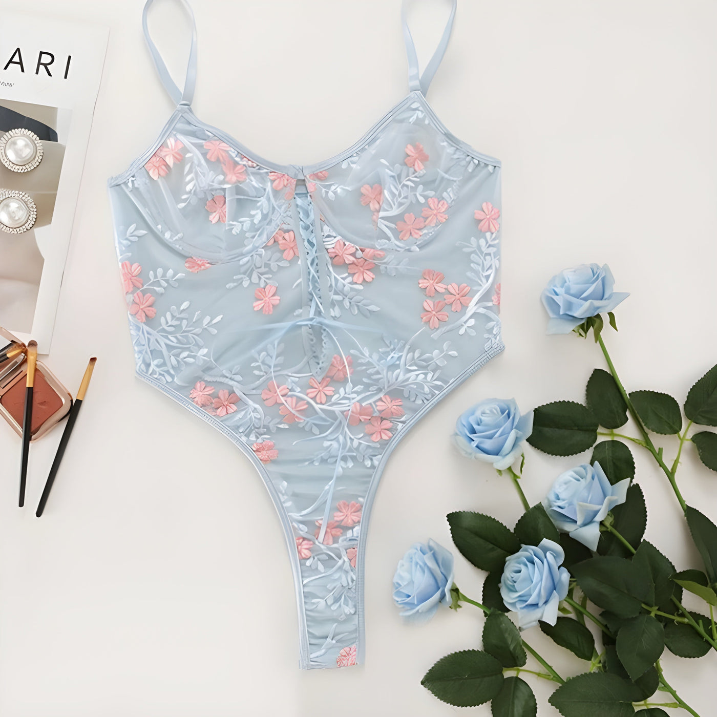 Isabella™ – Floral Embroidered Bodysuit